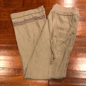 NWOT Love Tree Linen Crochet Relaxed Fit Pants